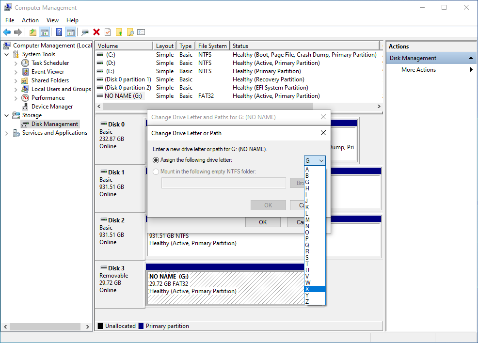 changing drive letter for usb on mac